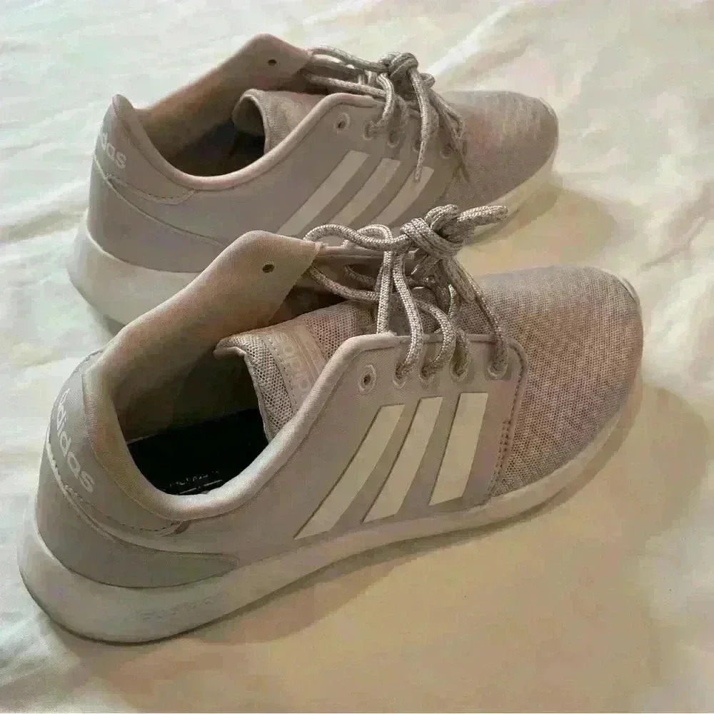 Adidas Women’s Cloudfoam QT Racer Running Shoe Size 8.5 Low Top Purple White - Picture 4 of 13